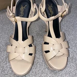 YSL Saint Laurent Tribute Platform Sandals.